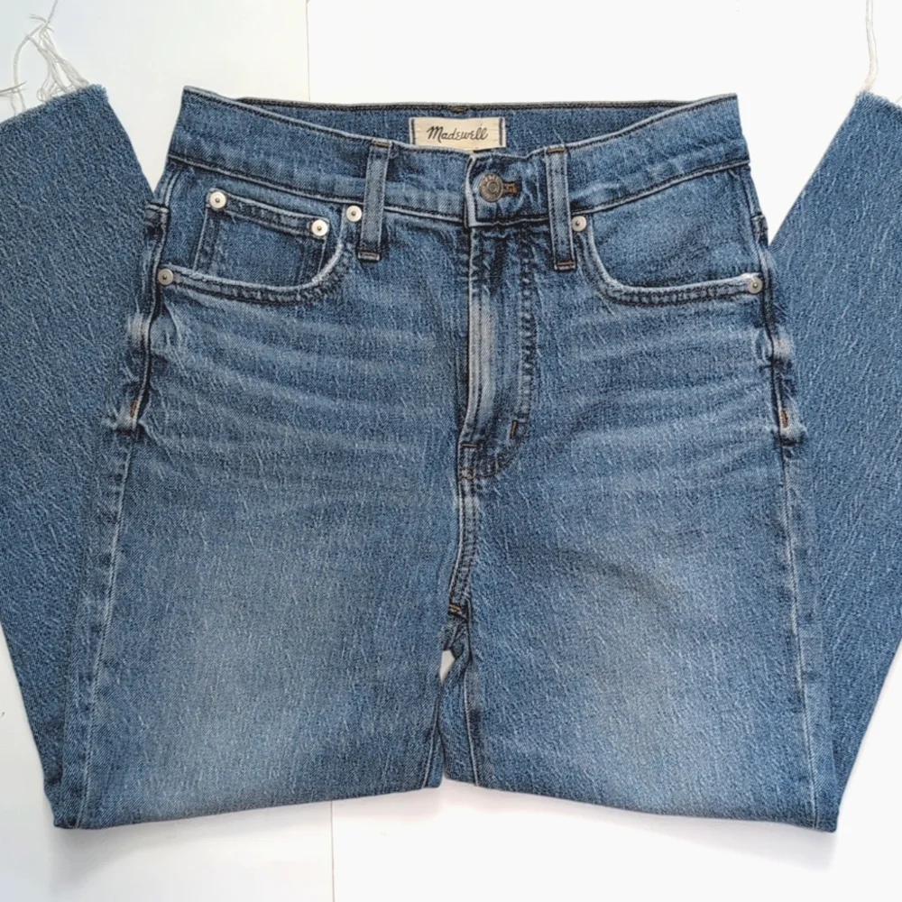 Madewell The Perfect Vintage Jeans Straight Leg Frayed Hem Size 25P - Picture 5 of 11